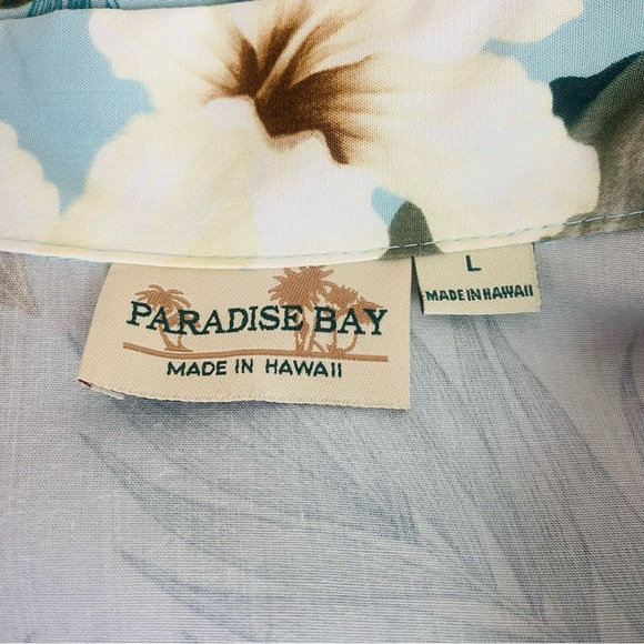 Paradise Bay Hibiscus Hawaiian Short Sleeve Shirt Size L - Picture 3 of 5